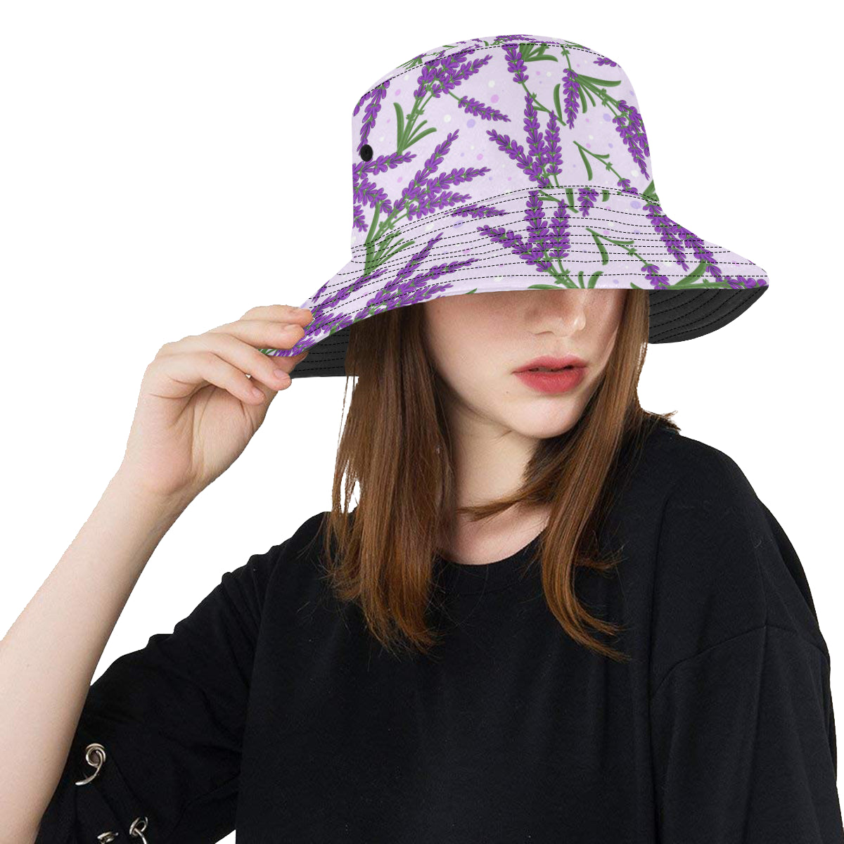 Lavender Pattern Print Design LV02 Unisex Bucket Hat