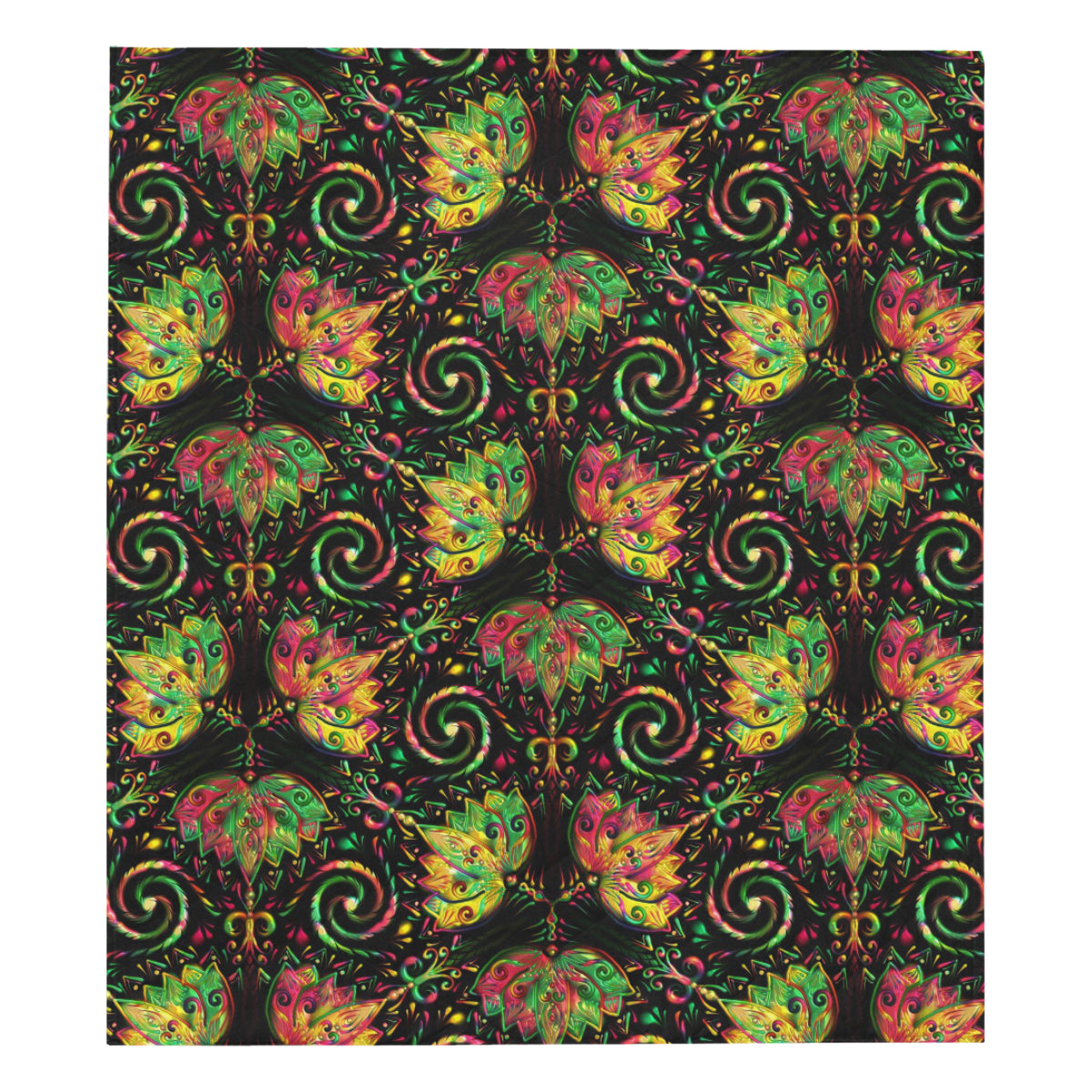 lotus Boho Pattern Print Design LO09 Premium Quilt