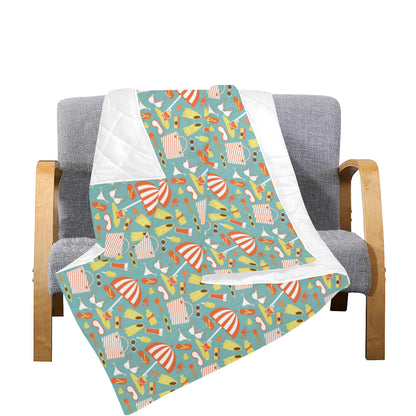 Beach Scene Pattern Print Design 02 Premium Quilt
