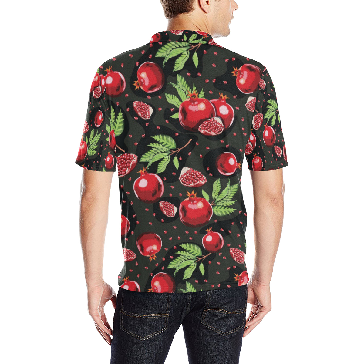 Pomegranate Pattern Print Design PG06 Men Polo Shirt