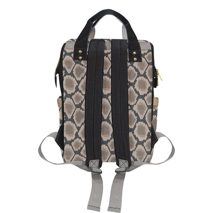 Snake Skin Design Print Diaper Bag Backpack