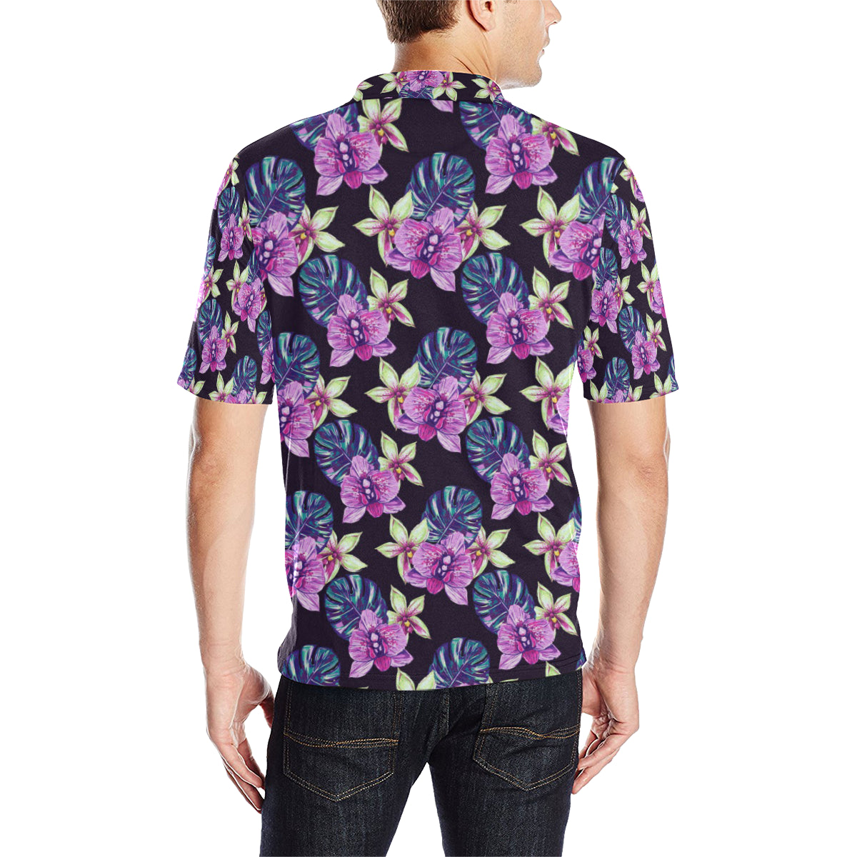 Orchid Pattern Print Design OR010 Men Polo Shirt