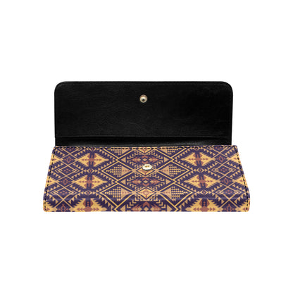 Aztec Pattern Print Design 09 Women's Trifold Wallet