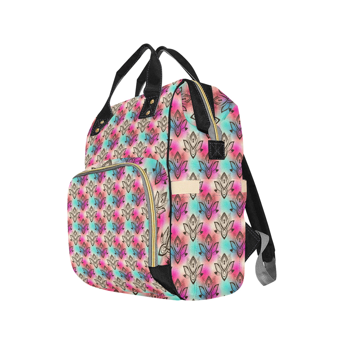 lotus Boho Pattern Print Design LO02 Diaper Bag Backpack