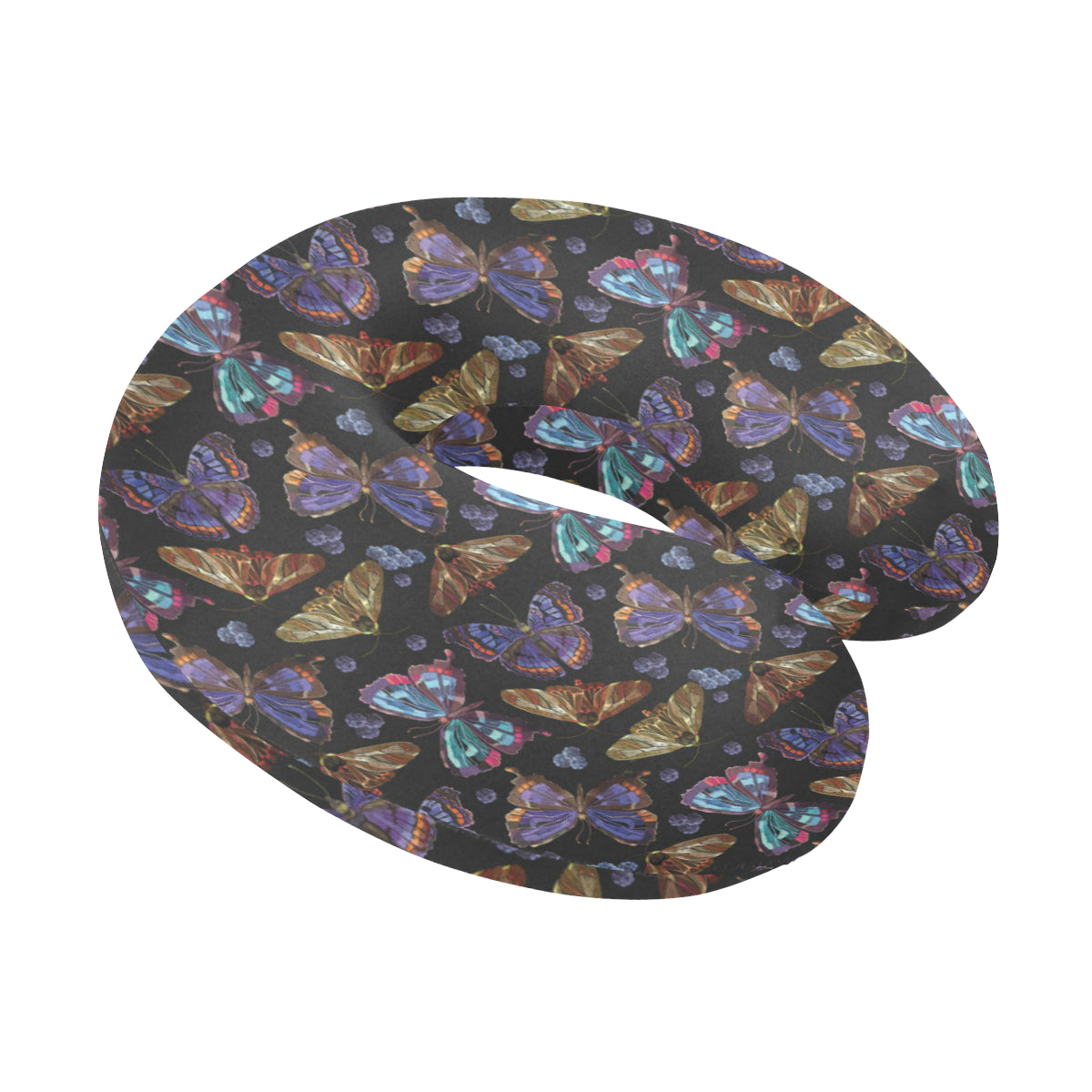Butterfly Pattern Print Design 013 U-Shaped Travel Neck Pillow
