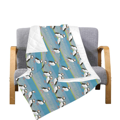 Puffin Pattern Print Design A01 Premium Quilt
