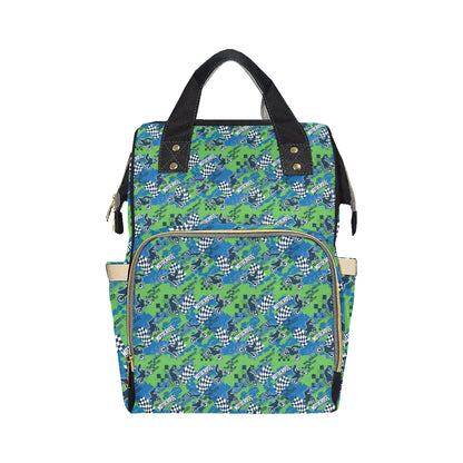 Motocross Pattern Print Design 04 Diaper Bag Backpack