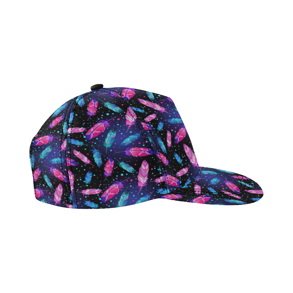 Feather Colorful Boho Design Print Snapback Cap