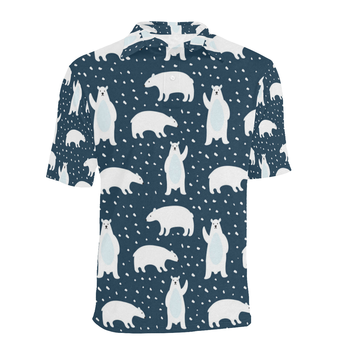 Polar Bear Pattern Print Design A02 Men Polo Shirt