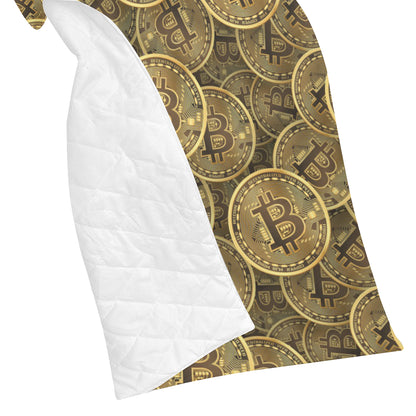 Bitcoin Pattern Print Design DO01 Premium Quilt