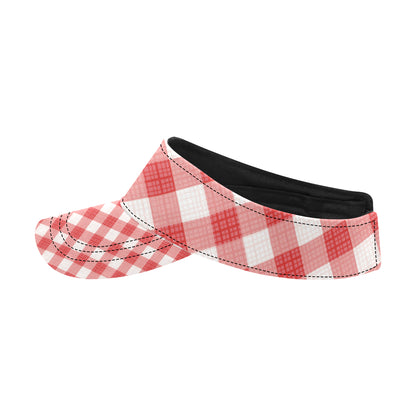 Gingham Red Pattern Print Design 01 Unisex Sun Visor
