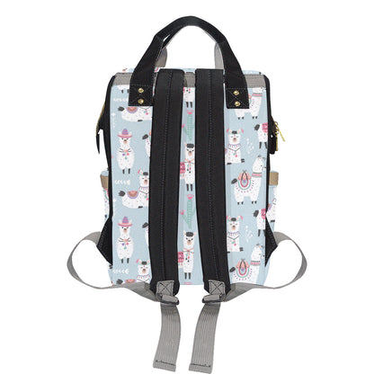 Llama Pattern Print Design 04 Diaper Bag Backpack