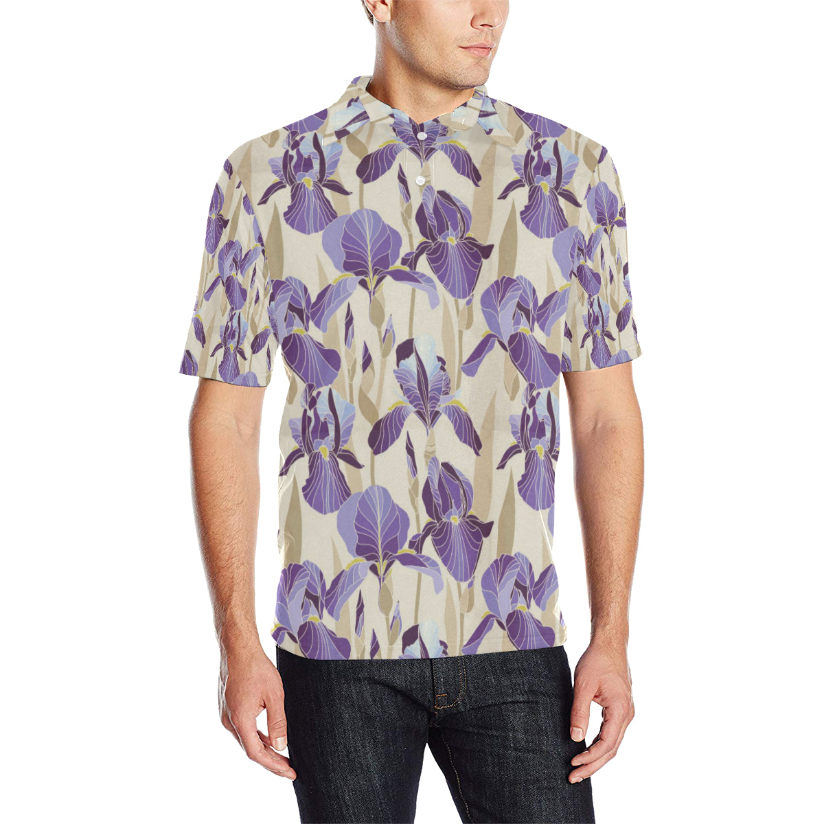 Iris Pattern Print Design IR02 Men Polo Shirt