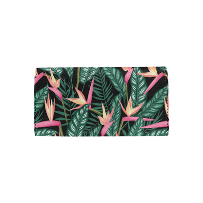 Bird Of Paradise Pattern Print Design BOP03 Women's Trifold Wallet