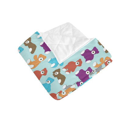 Bear Cute Pattern Print Design 03 Premium Quilt