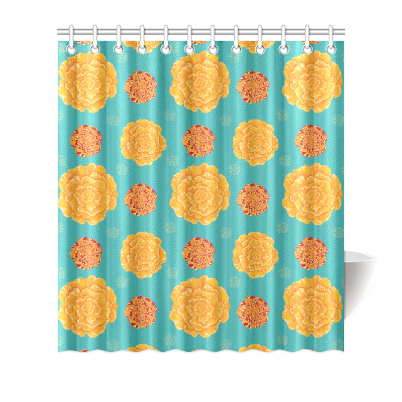 Marigold Pattern Print Design 02 Shower Curtain