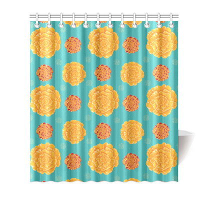Marigold Pattern Print Design 02 Shower Curtain