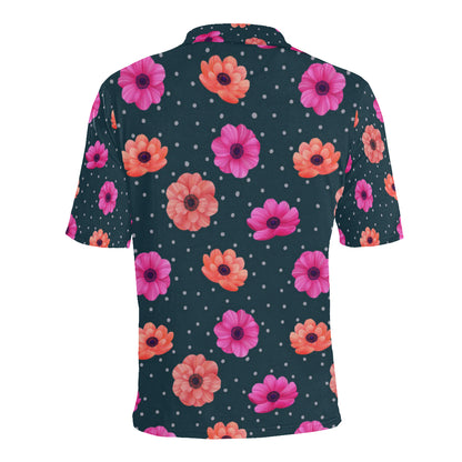 Anemone Pattern Print Design AM08 Men Polo Shirt