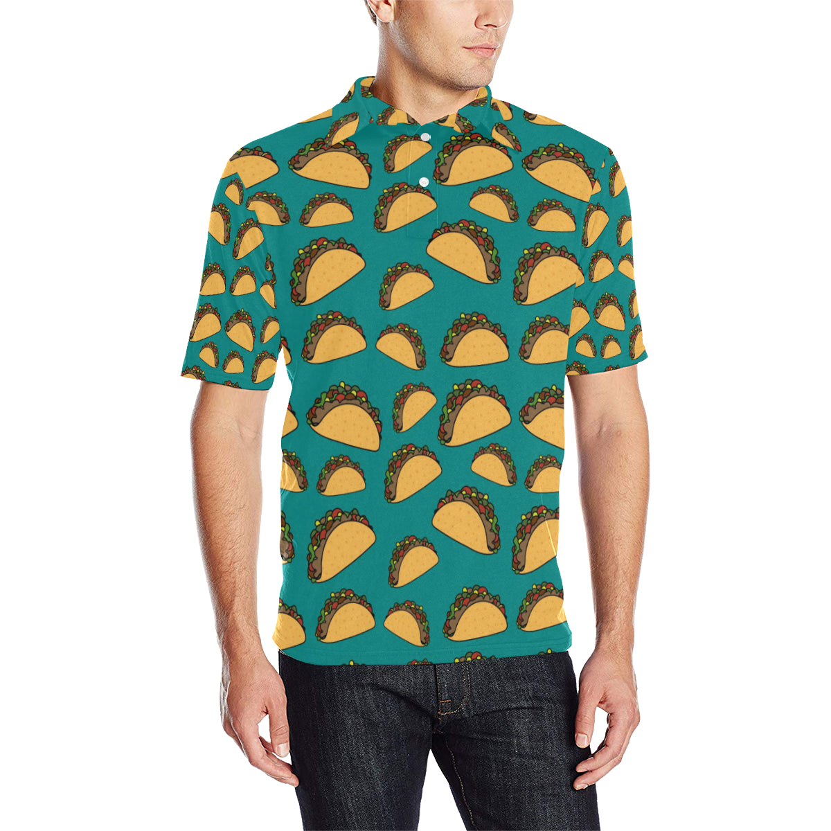 Taco Pattern Print Design TC07 Men Polo Shirt