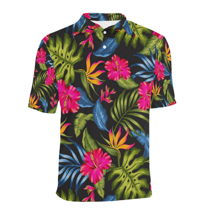 Bird Of Paradise Pattern Print Design BOP014 Men Polo Shirt