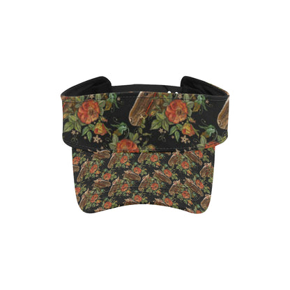 Horse Embroidery with Flower Design Unisex Sun Visor