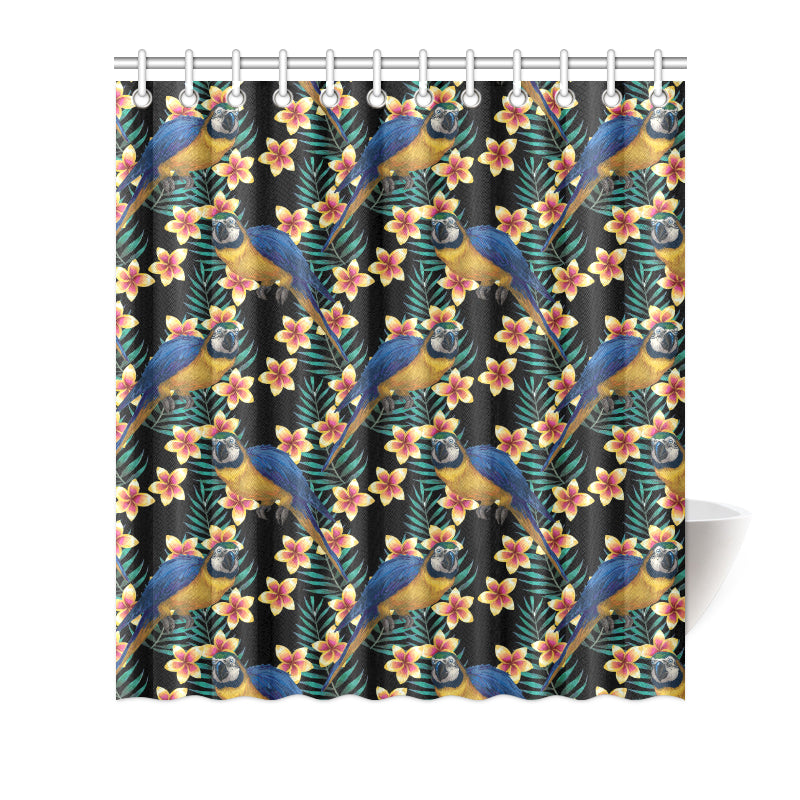 Macaw Pattern Print Design 01 Shower Curtain