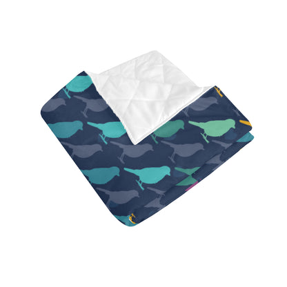 Birds Pattern Print Design 01 Premium Quilt