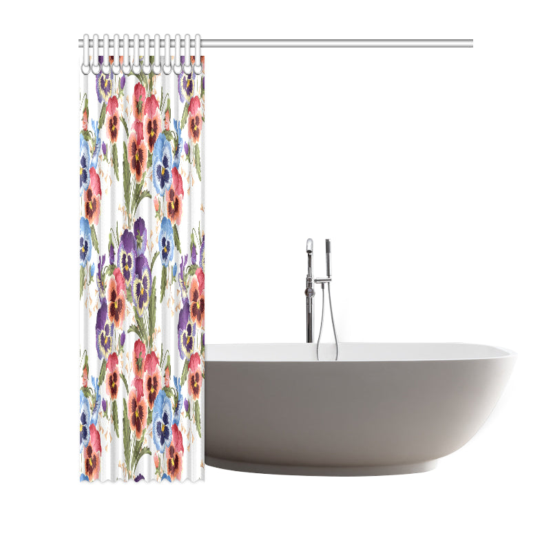 Pansy Pattern Print Design PS06 Shower Curtain