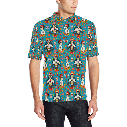 Day of the Dead Old School Girl Design Men Polo Shirt