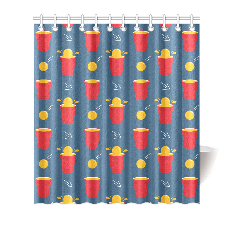 Beer Pong Pattern Print Design 02 Shower Curtain