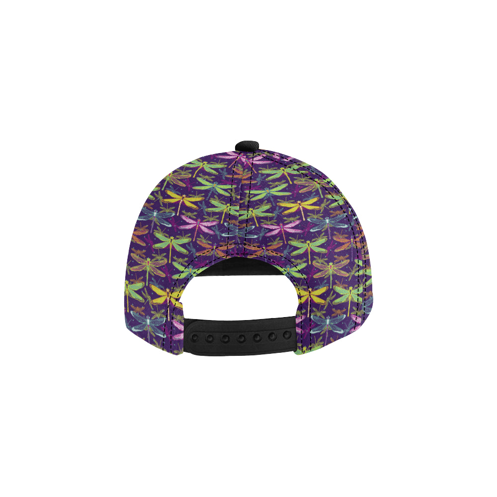 Dragonfly Neon Color Print Pattern Snapback Cap
