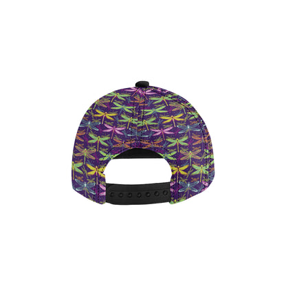 Dragonfly Neon Color Print Pattern Snapback Cap