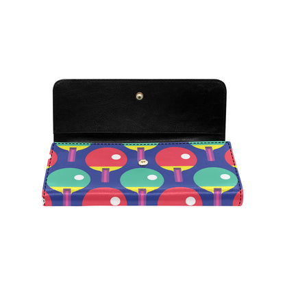 Ping Pong Pattern Print Design A03 Women's Trifold Wallet