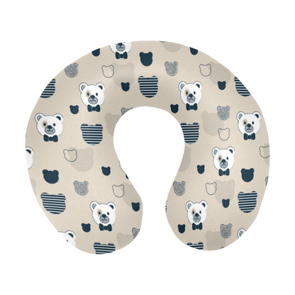 Bear Pattern Print Design 05 U-Shaped Travel Neck Pillow