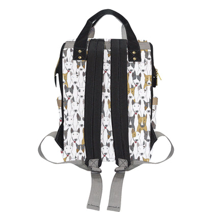 Bull Terriers Pattern Print Design 03 Diaper Bag Backpack