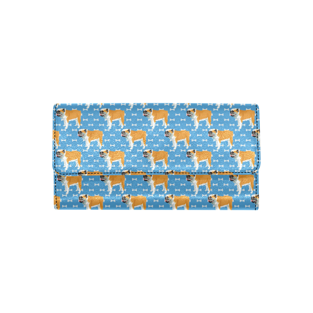 Bulldogs Pattern Print Design 06 Women's Trifold Wallet