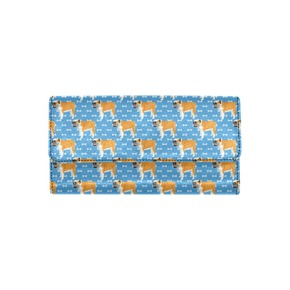Bulldogs Pattern Print Design 06 Women's Trifold Wallet