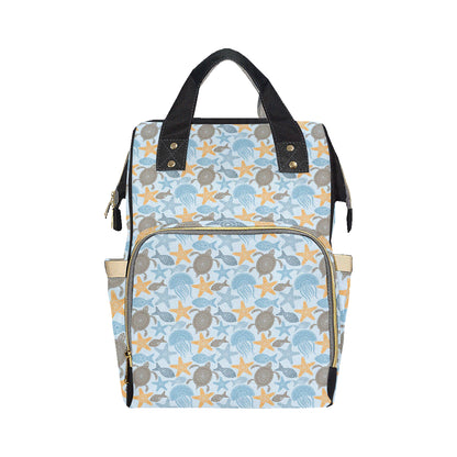 Polynesian Jellyfish Turtle Print Diaper Bag Backpack