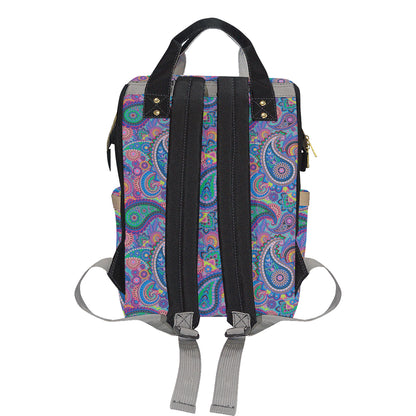 Paisley Colorful Pattern Print Design A02 Diaper Bag Backpack
