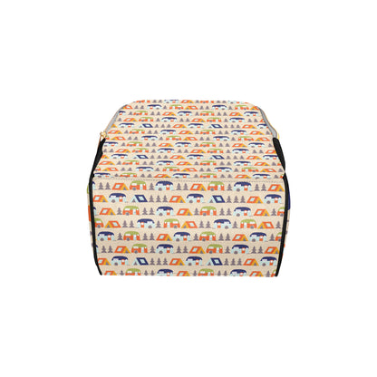 Camper Tent Pattern Print Design 03 Diaper Bag Backpack