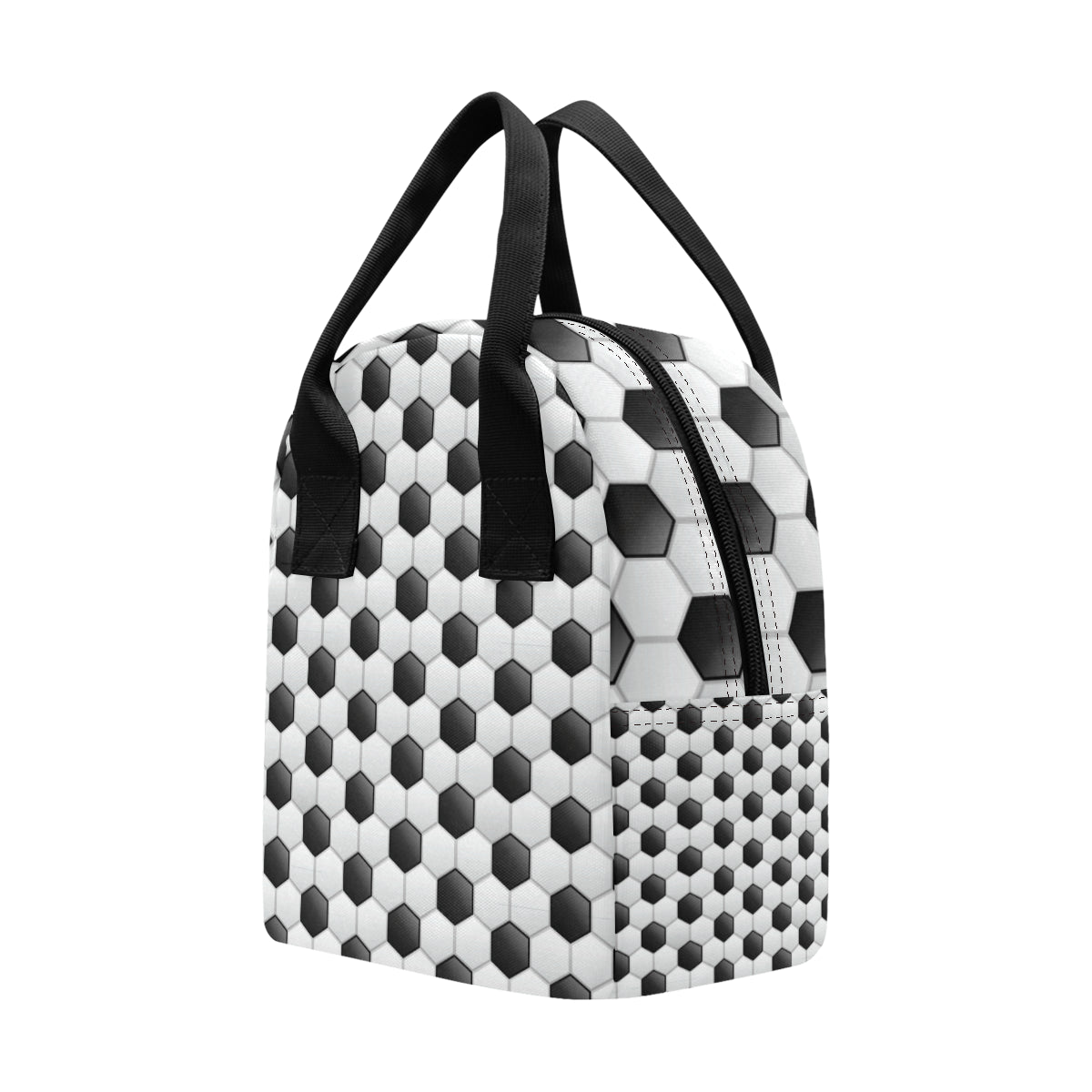Soccer Ball Texture Print Pattern Insulated Lunch Bag