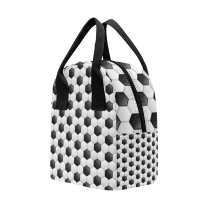 Soccer Ball Texture Print Pattern Insulated Lunch Bag