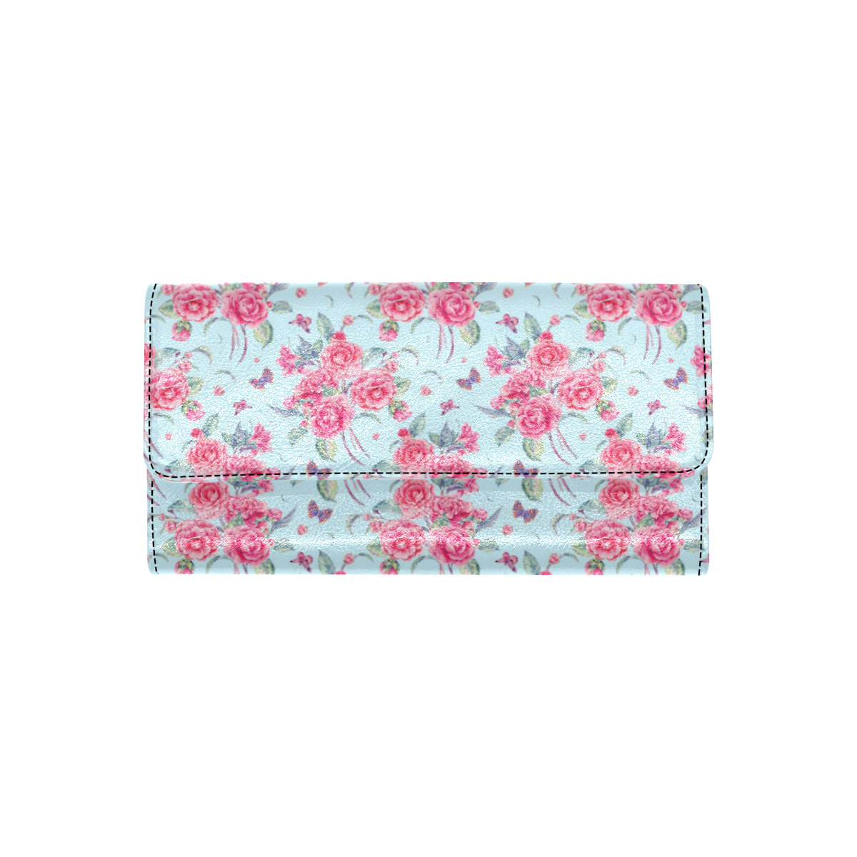 Camellia Pattern Print Design 01 Women's Trifold Wallet