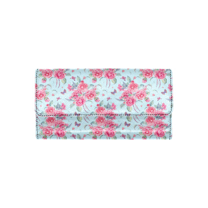 Camellia Pattern Print Design 01 Women's Trifold Wallet