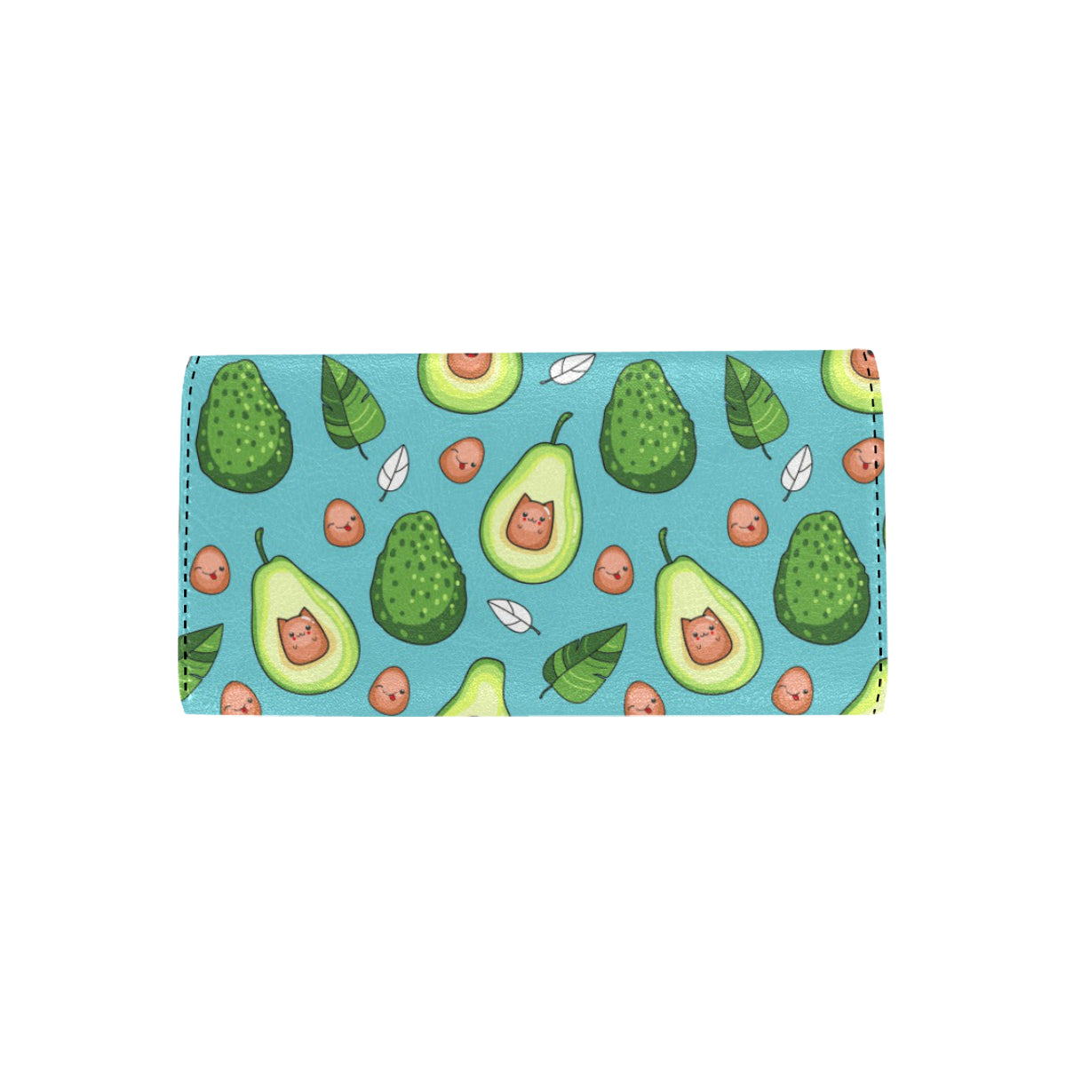 Avocado Pattern Print Design AC05 Women's Trifold Wallet