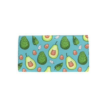 Avocado Pattern Print Design AC05 Women's Trifold Wallet