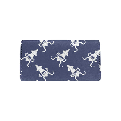 Giant Squid Pattern Print Design 02 Women's Trifold Wallet