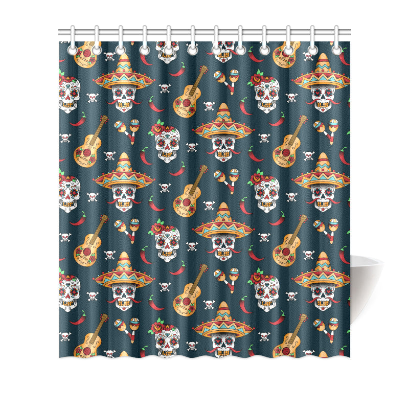 sugar skull Mexican Shower Curtain