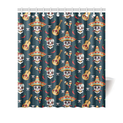 sugar skull Mexican Shower Curtain