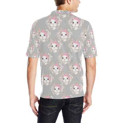 Rabbit Pattern Print Design RB07 Men Polo Shirt